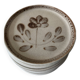 Set of 6 Sarreguemines stoneware dessert plates, Jocelyne pattern