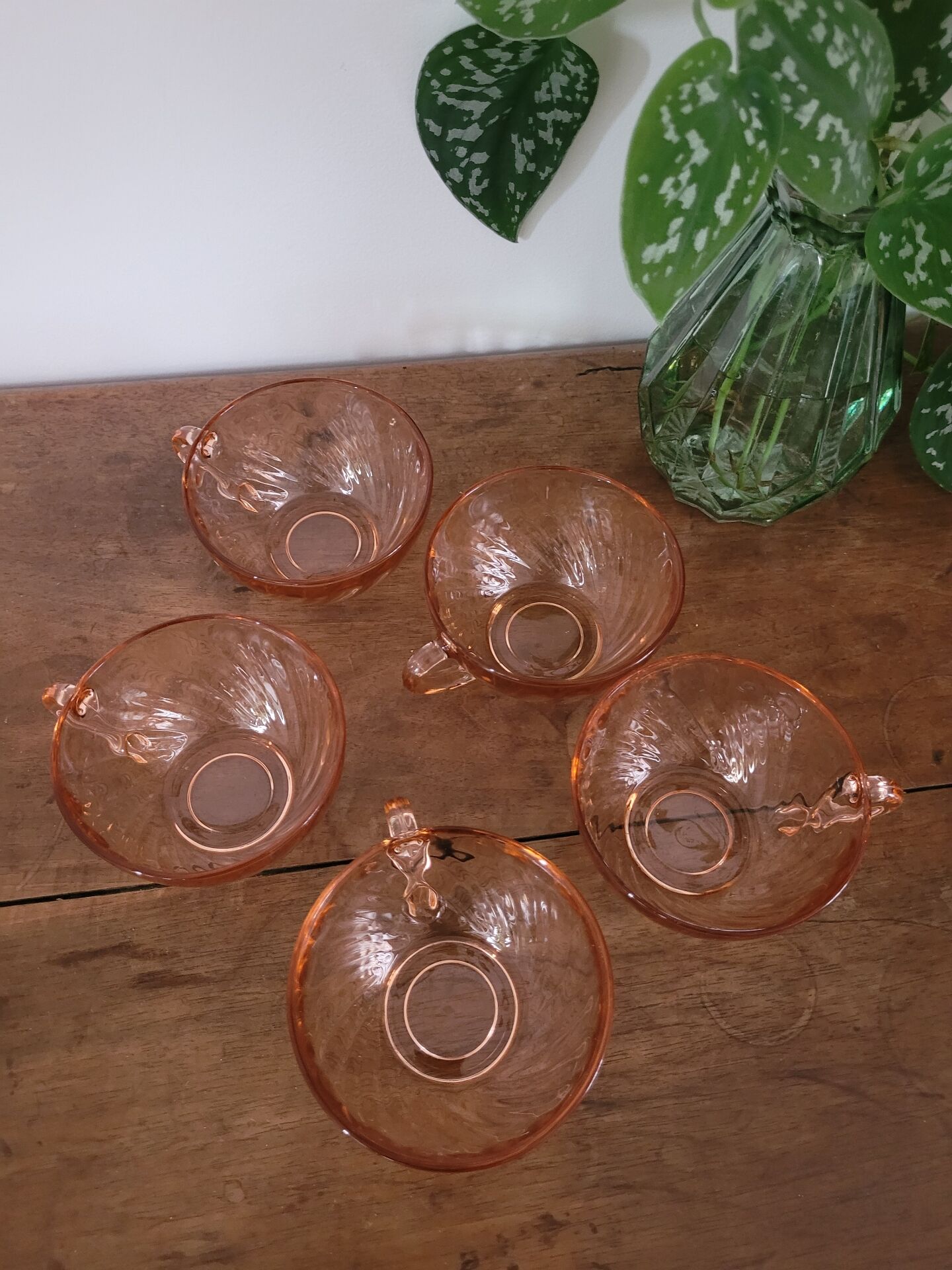 Set of 5 Rosaline Arcoroc coffee cups