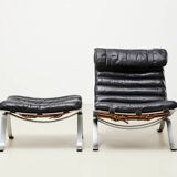 Fauteuil et ottoman Arne Norell Ari pour Norell Mobler, Suède 1966