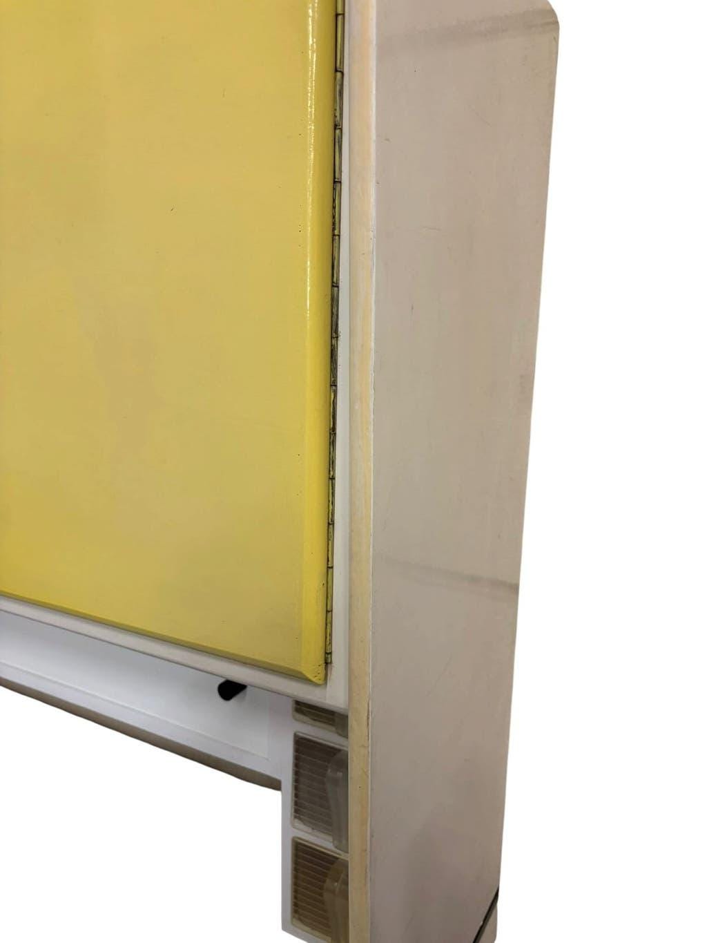 Vintage yellow wooden kitchen unit/buffet/wall cabinet.