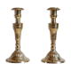 Pair of vintage brass chandeliers art deco style to pose on a console