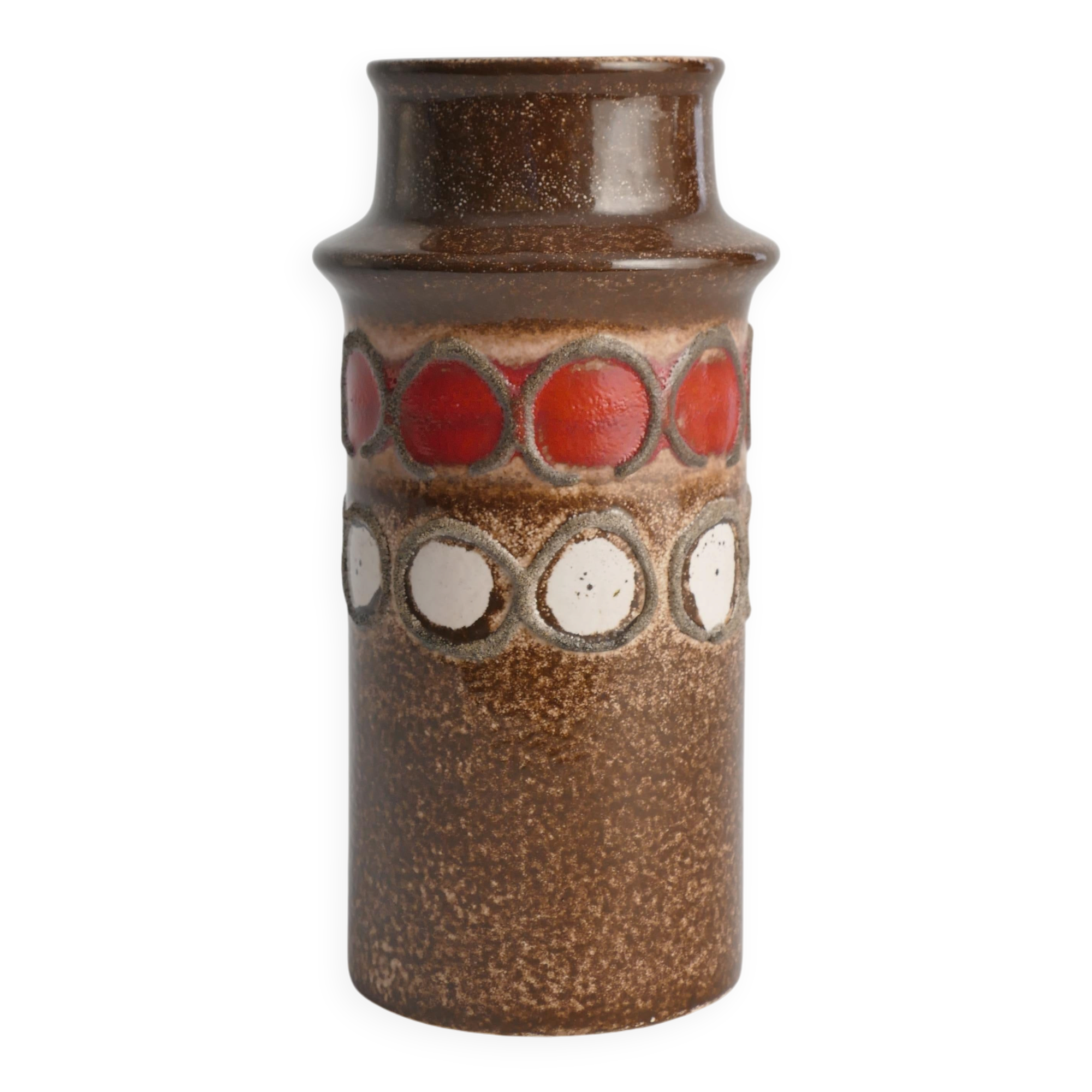 Mid-Century Modern Brown Ceramic Vase by VEB Haldensleben, East Germany, 1960s