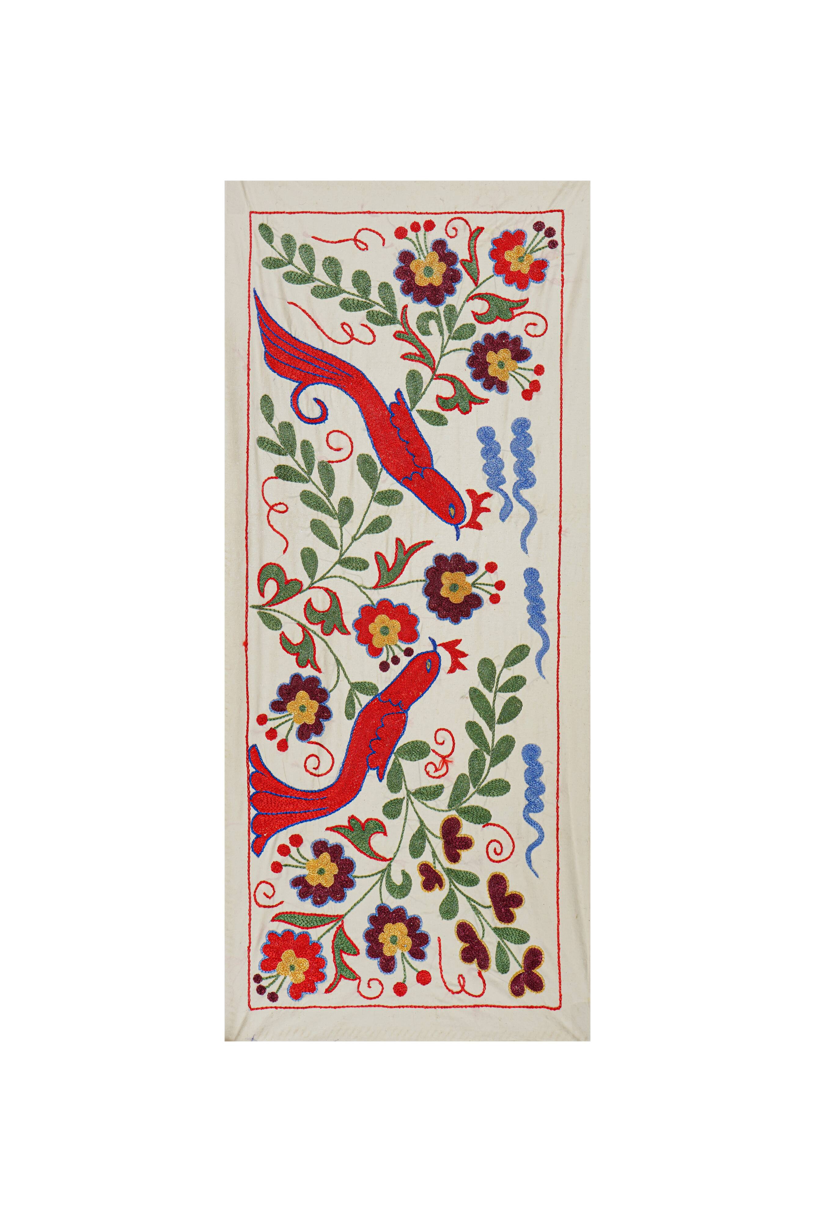 Vintage Turkish rug hand-knotted 44x96 cm