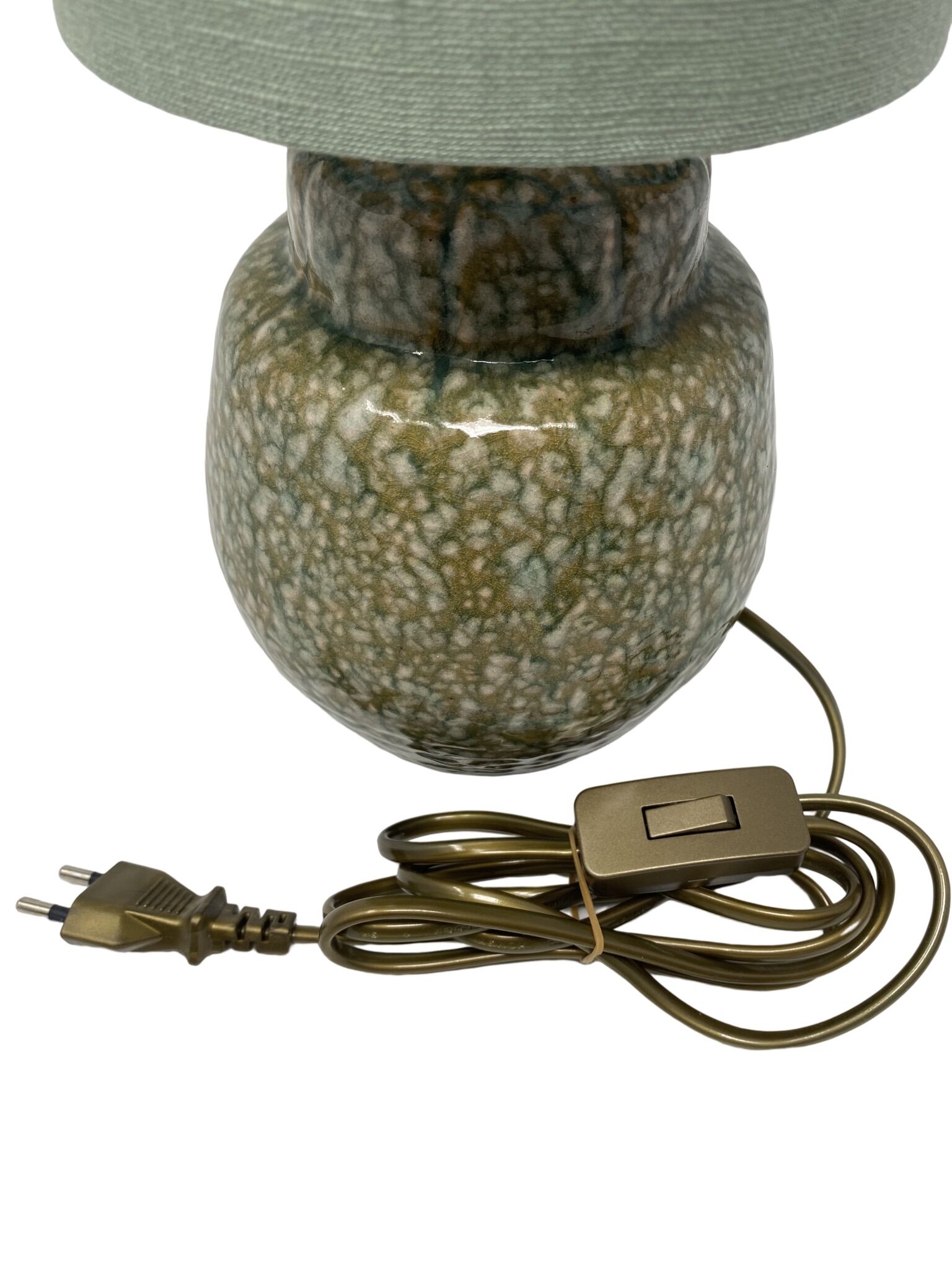 Ceramic lamp and linen shade