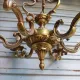 Antique cage chandelier in bronze, 6 lights, Louis XV style, in working condition, 4.8 kg.