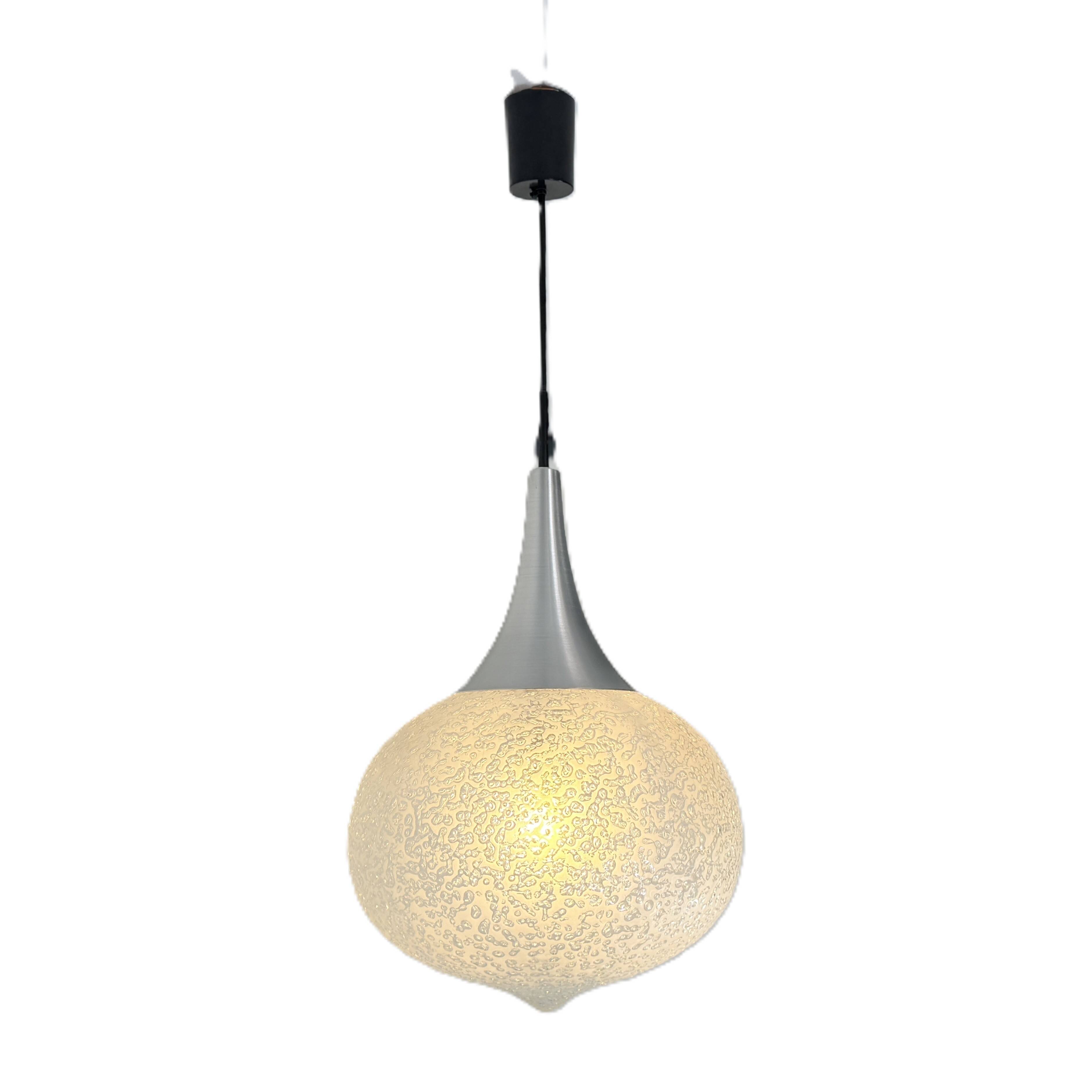 Vintage Iceglass Ceiling Lamp by Doria Leuchten