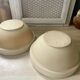 Set of two 2.5l salad bowls in vintage Digoin stoneware