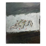 Large painting, oil on canvas, sardines, signed maly 1974, oil on canvas, 162x130cm, without frame
