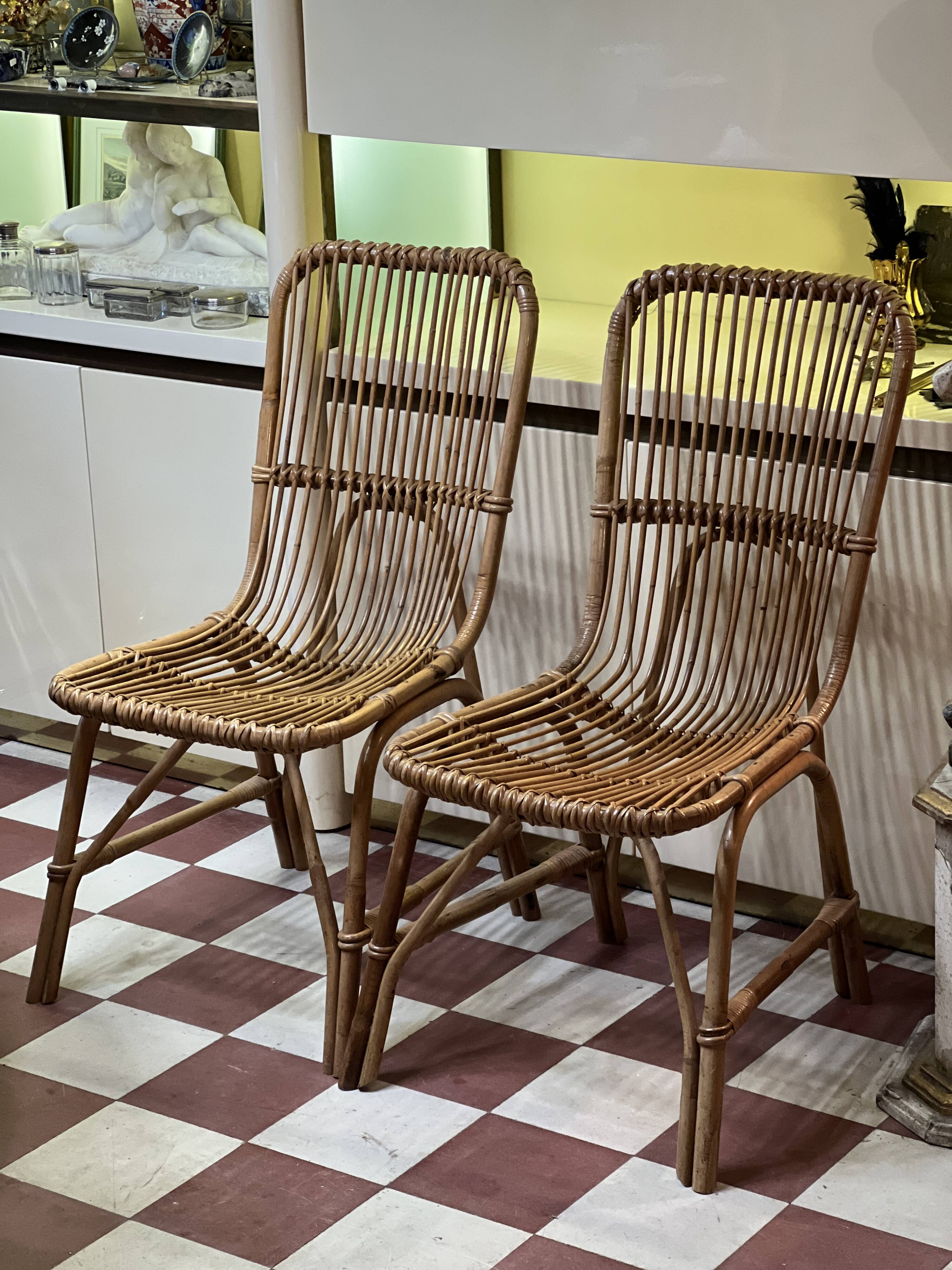 Paire de chaises en rotin