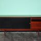 Enfilade ou commode Mid-Century avec portes coulissantes en stratifié noir de Saporiti Italia, Italie