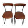 2 chaises vintage luterma pied traineau en fer