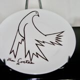 Vintage porcelain plate by jean cocteau 1970