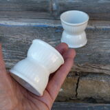 Set of 2 old white ceramic shells duckling countryside