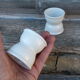 Set of 2 old white ceramic shells duckling countryside