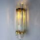 Pair of Venini half-moon wall lights – cut crystal glass & brass, Italy 1970s