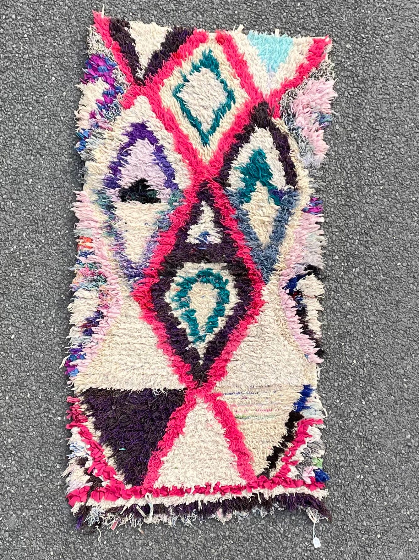 Vintage azilal berber carpet 75x160 cm