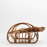 Fauteuil en rotin inclinable italien des années 1950