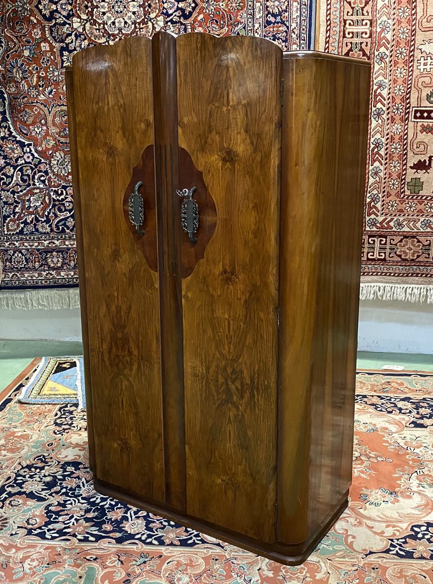 Art Deco student cabinet in walnut