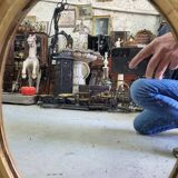 Wooden and gilded mirror with medallion center n°3