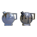 Paire de Petits Vases Verseuses Art Déco en Grès Émaillé