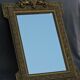 Glass or golden mirror of old fireplace 67x100cm pediment with chimeras