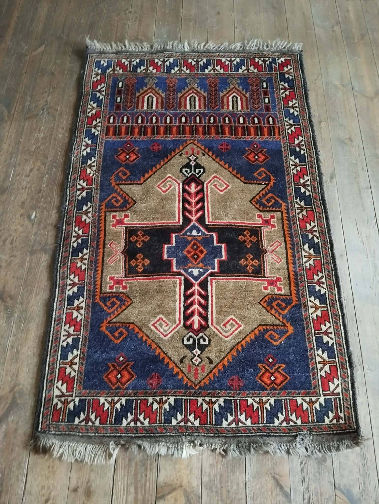 Handmade Afghan Belouch rug 125x80cm
