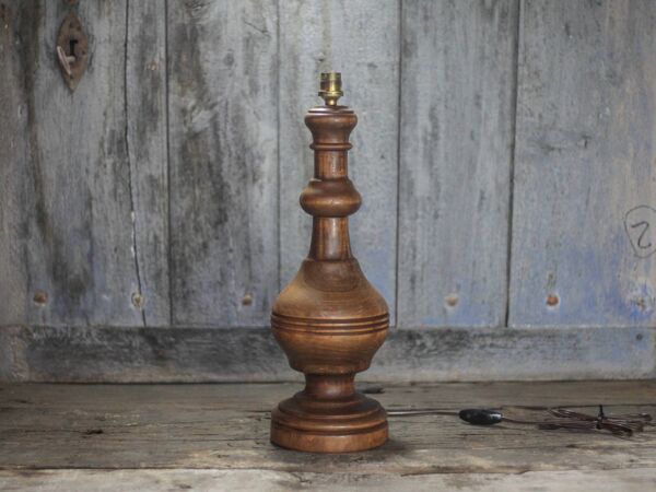 Grande lampe bois, pied de lampe bois vintage, lampe à poser, lampe de salo