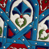 Flat enamelled geometrical patterns