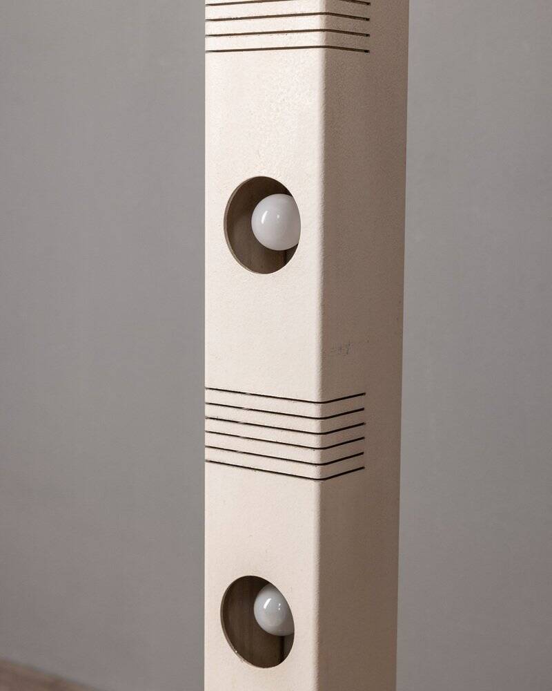 Vintage ground lamp in white iron and metal, Italy, 70s