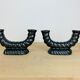 Pair of black Longchamp ceramic candle holders 50s
