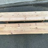 2 renovated farmhouse benches made of solid pine from the 20th century, 160cm.
