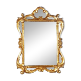 Ancien miroir à parcloses bois sculpté dorure à la feuille 53x37 cm SD207