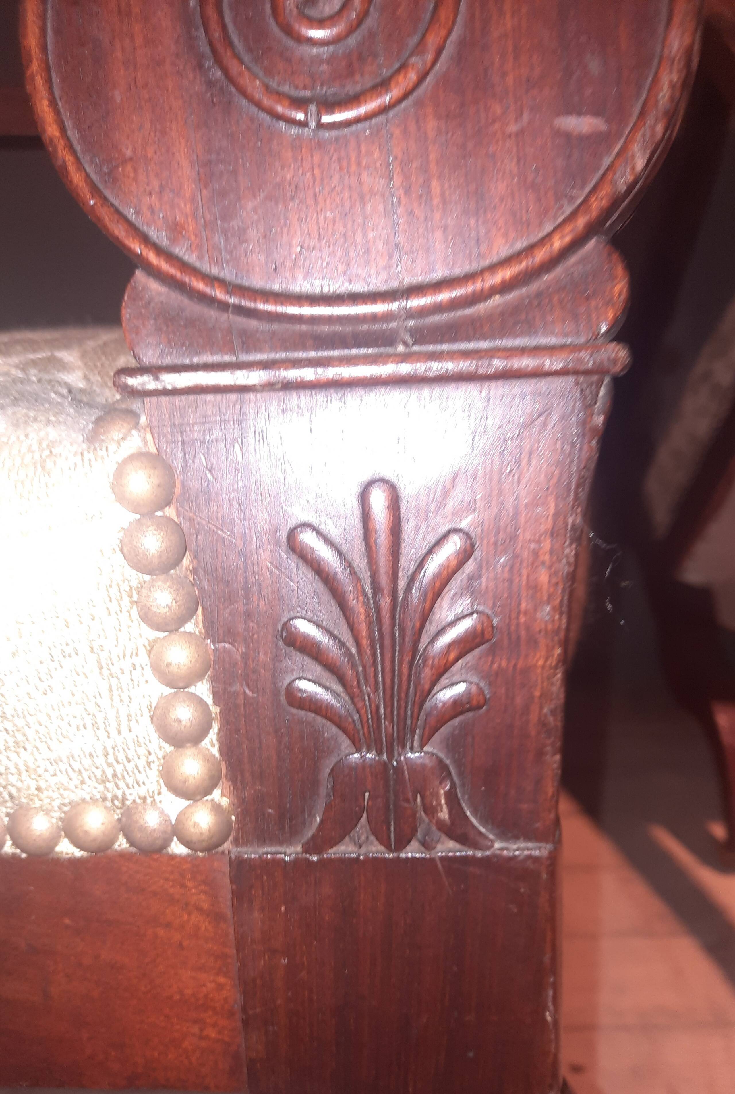 Pair of restoration mahogany armchairs