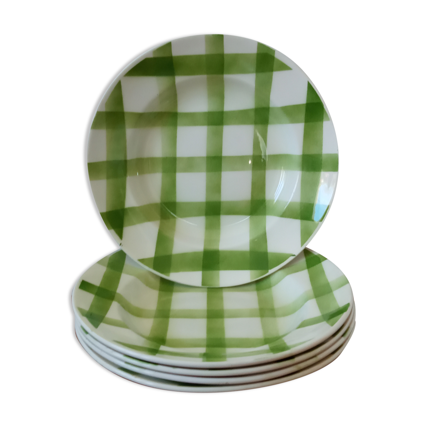 Cinq assiettes creuses de Moulin des Loups Orchies