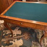 Desk game table and its solid blond cherry cap period EIGHTEENTH Louis XV