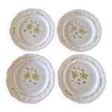 Henriot Quimper - Set of 4 glazed terracotta dessert plates