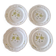 Henriot Quimper - Set of 4 glazed terracotta dessert plates