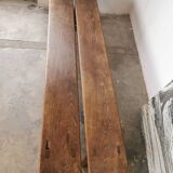 Paire de bancs anciens en chêne