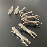 8 metal knife holders, animal