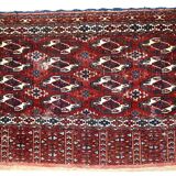 Ancient turkmen yomud handmade carpet 70cm x 118cm 1900s, 1c725