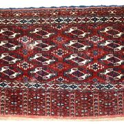 Ancient turkmen yomud handmade carpet 70cm x 118cm 1900s, 1c725