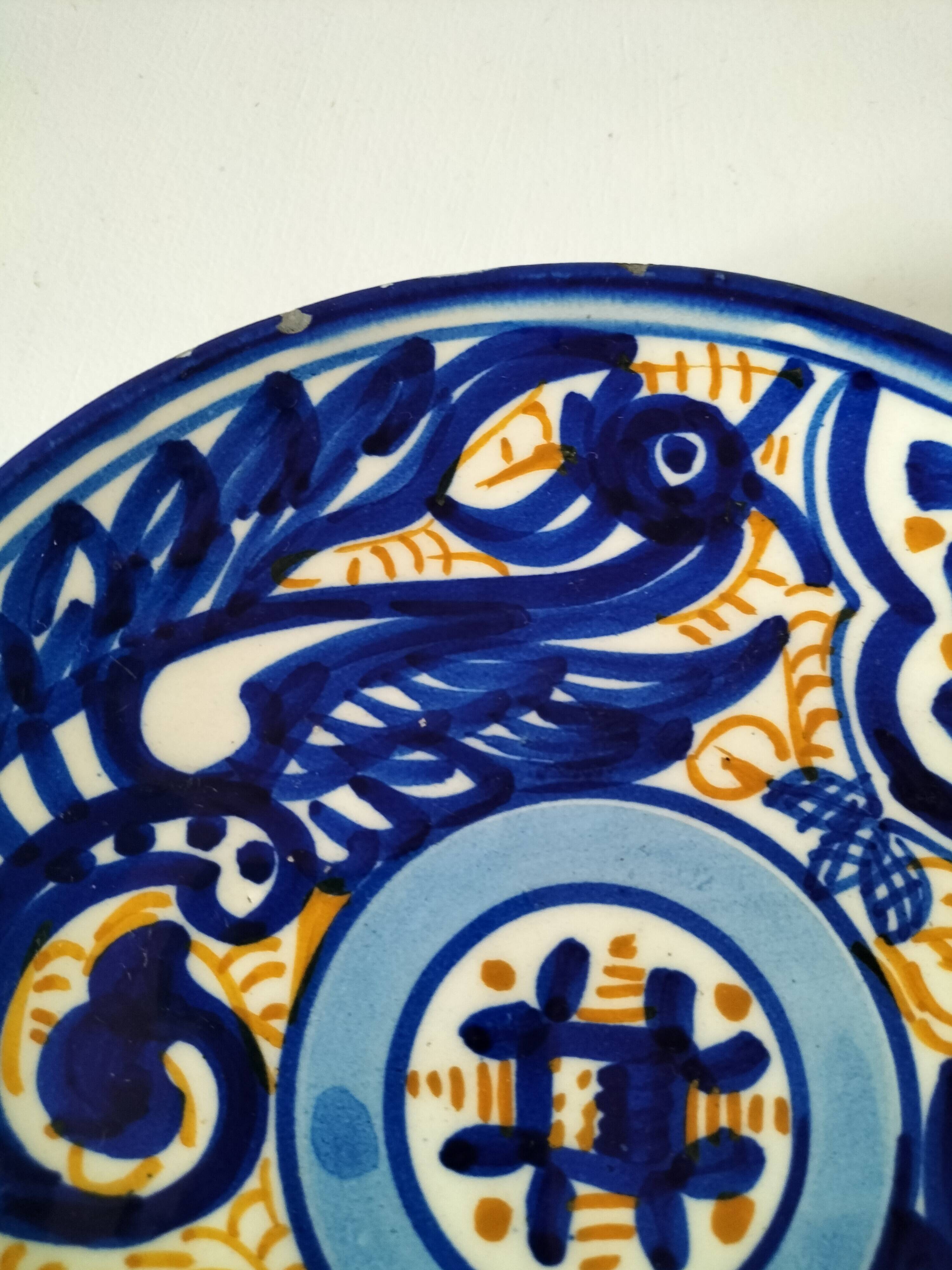 Vintage Spanish artisan plate (attributed to Talavera - Castile)