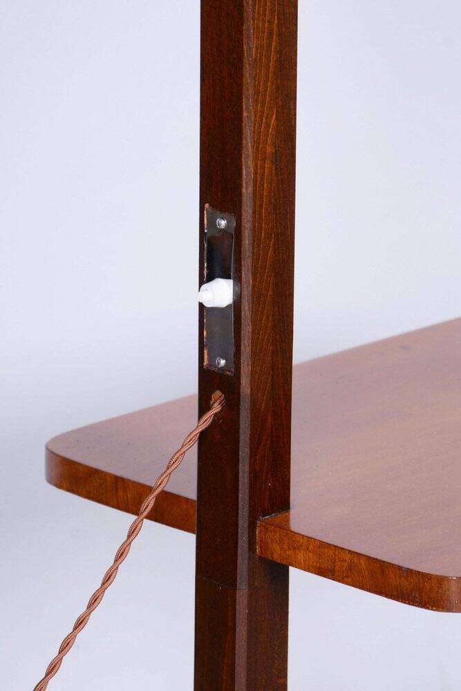 Czech Art Deco Floor Lamp in Walnut attributed to Jindřich Halabala for Up Závody, 1930s
