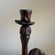 Brutalist wooden candlestick