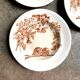 3 Longwy hollow plates in white and brown iron earth