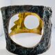 Table basse en bronze massif & verre par Willy Ceysens, 1970s