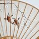 Fan hand painted fabric and bamboo