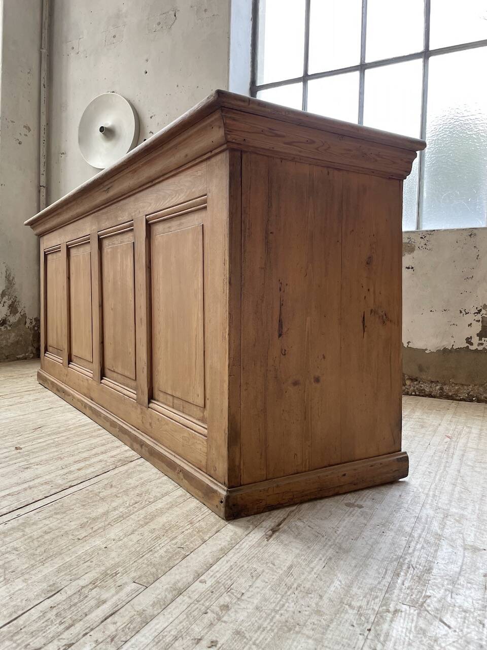 2m pine counter or central island with storage
