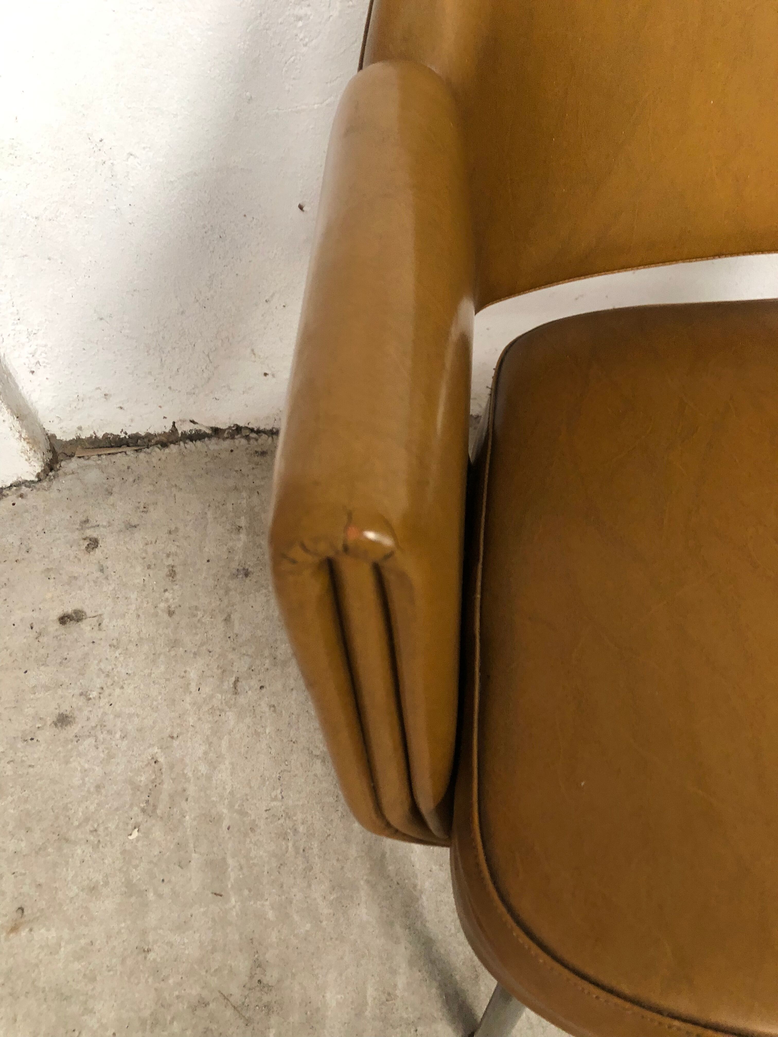 Armchair imitation leather Marc and Pierre Simon for Airborne 60s