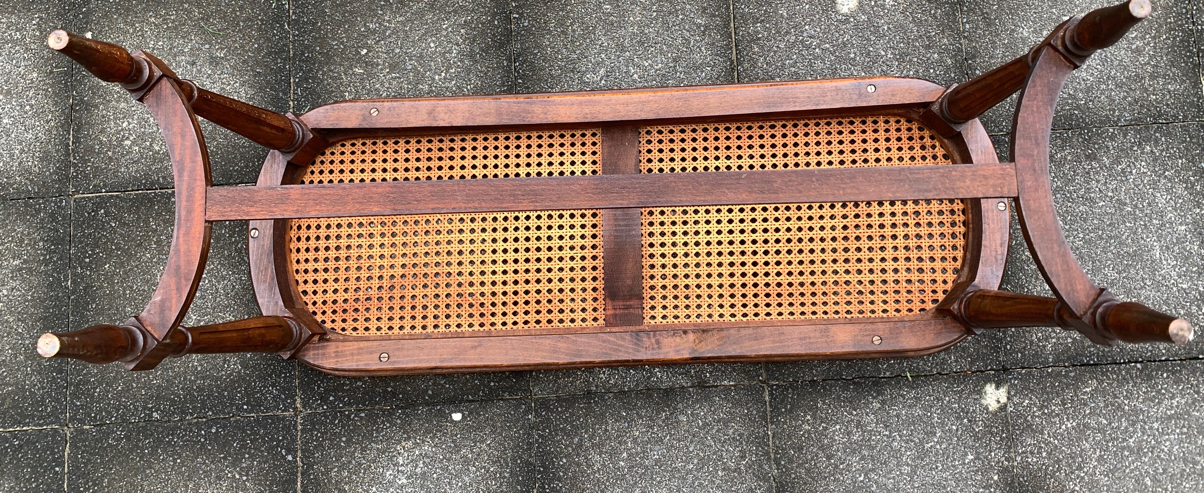 Old wooden bench and cannage, Louis XVI style